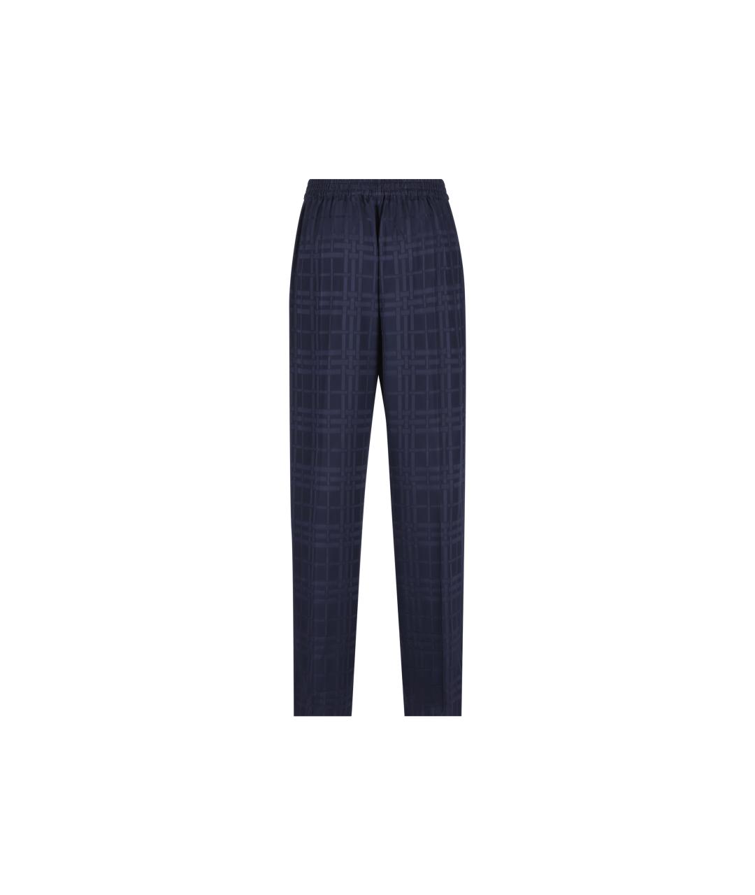 BURBERRY Синие шелковые прямые брюки, фото 2