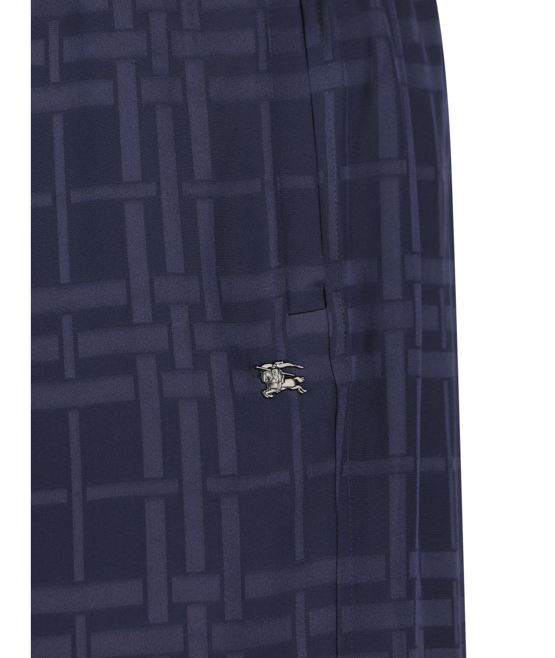 BURBERRY Синие шелковые прямые брюки, фото 3