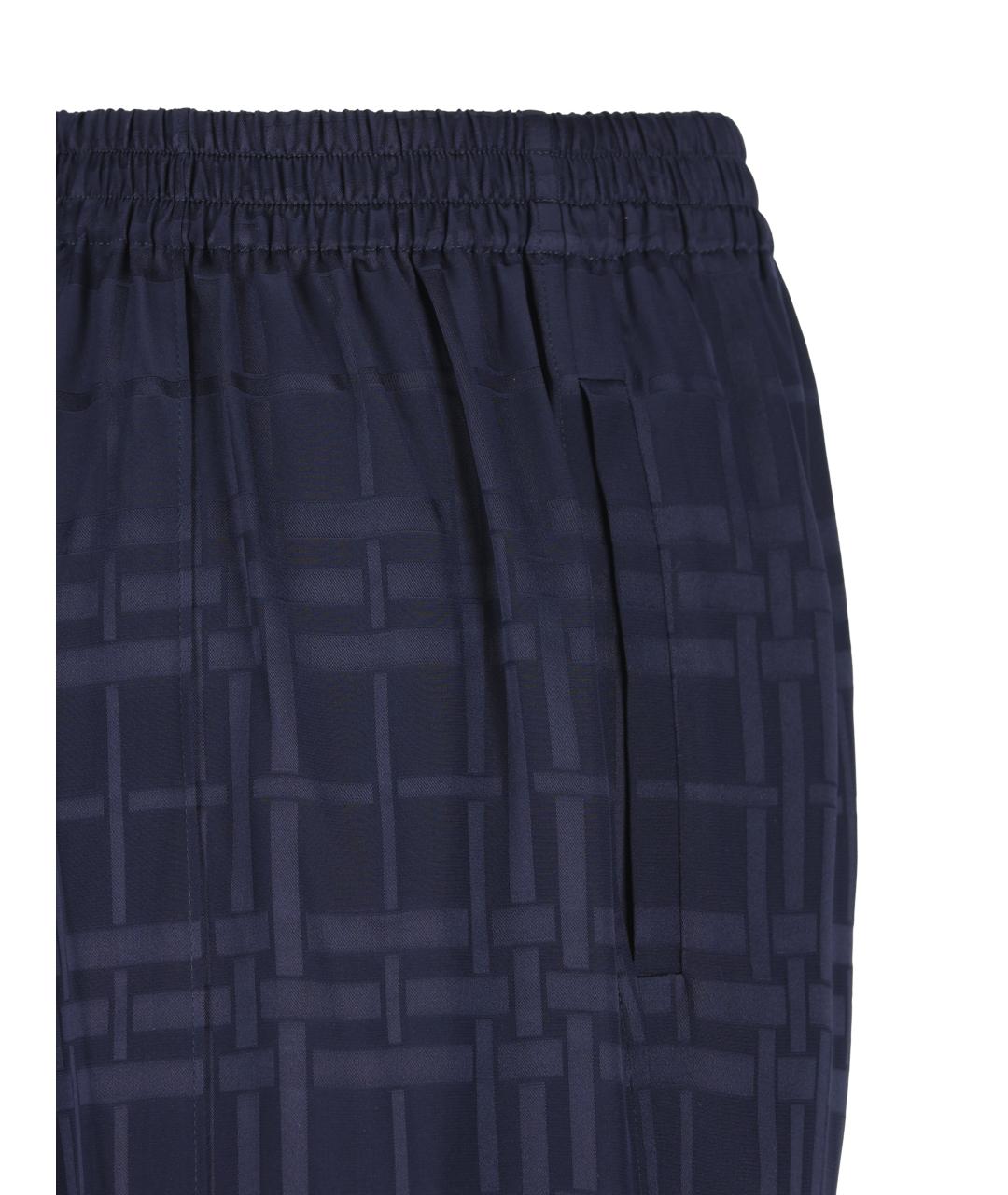 BURBERRY Синие шелковые прямые брюки, фото 4
