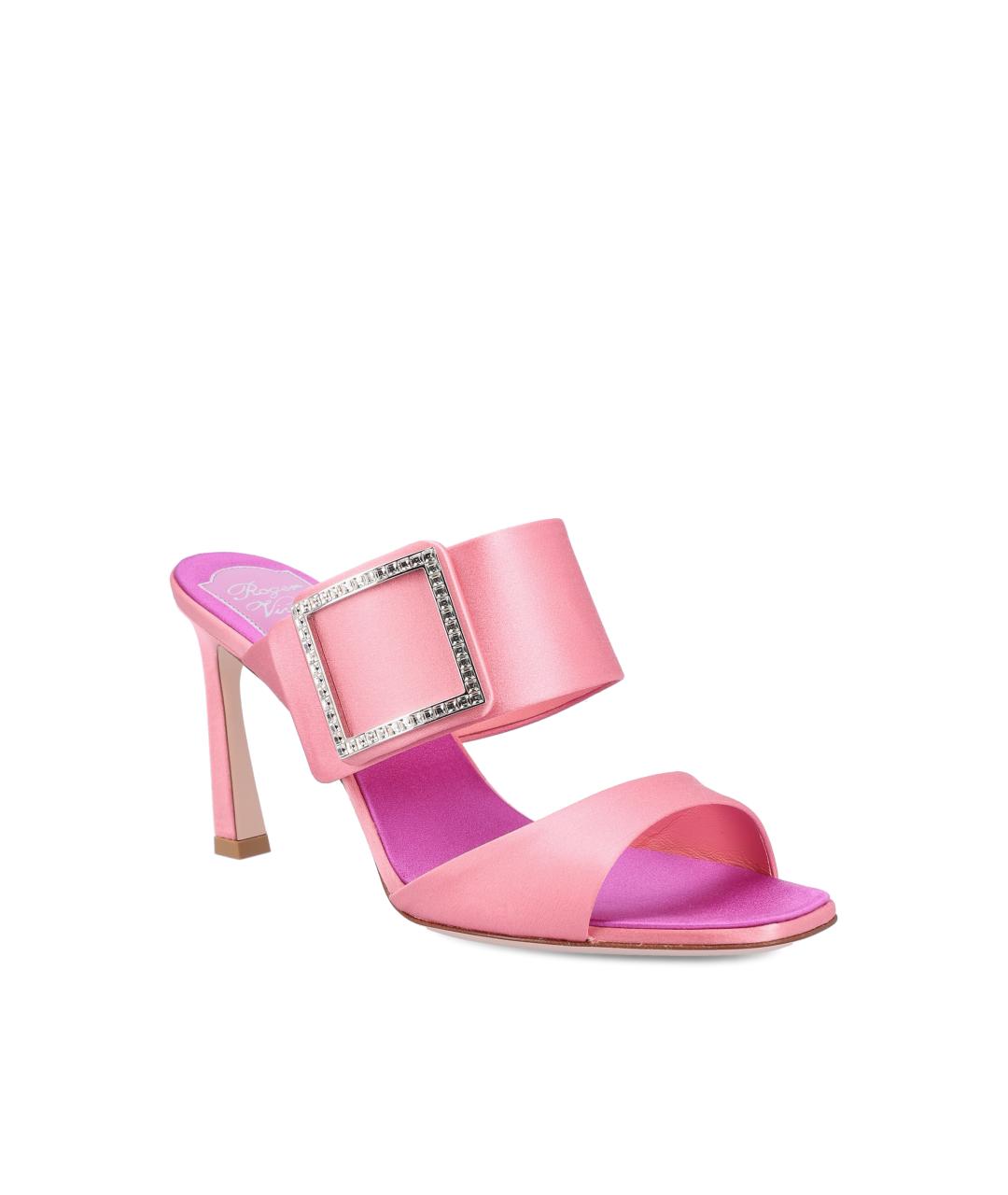 ROGER VIVIER Розовые текстильные мюли, фото 2