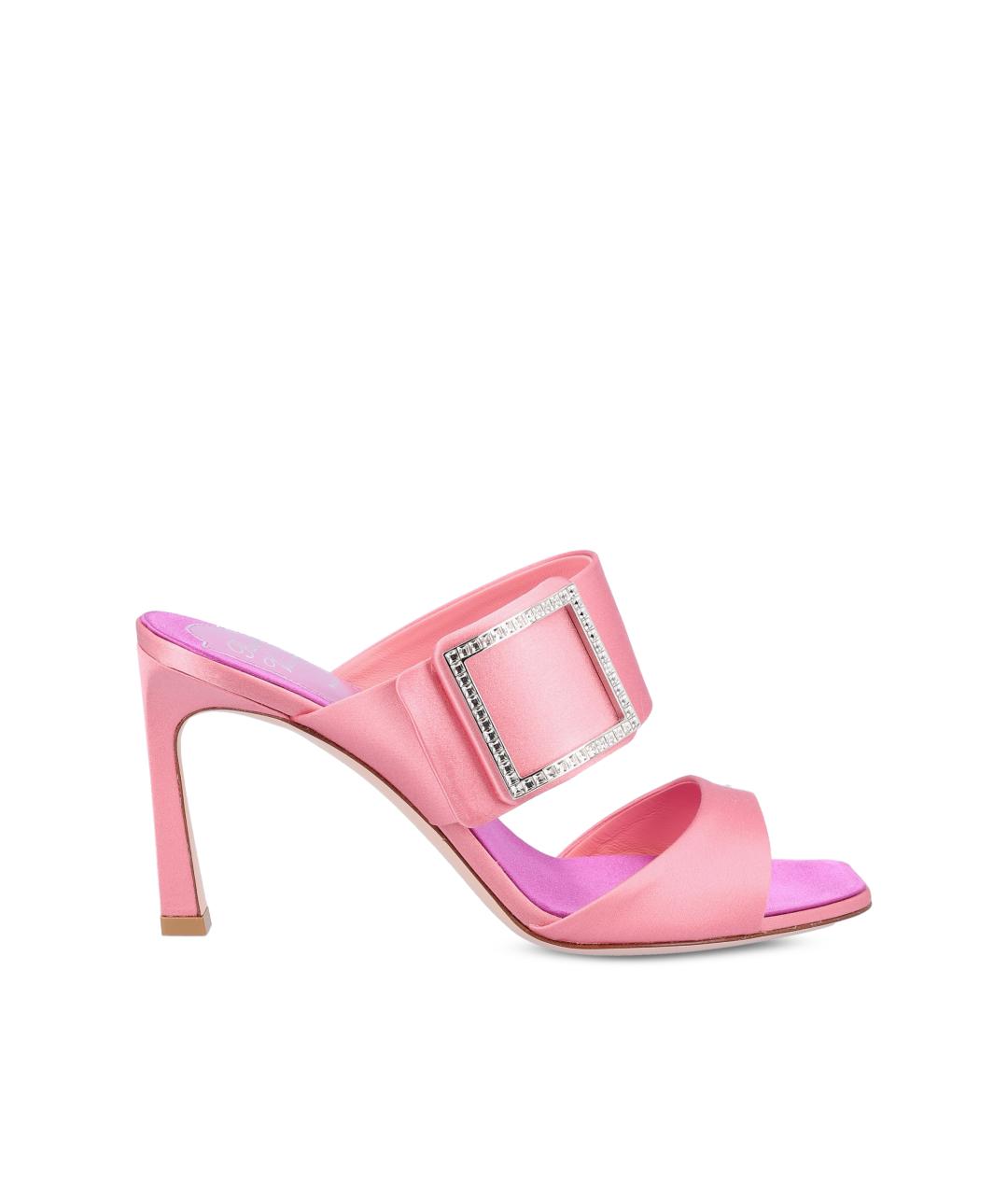 ROGER VIVIER Розовые текстильные мюли, фото 5