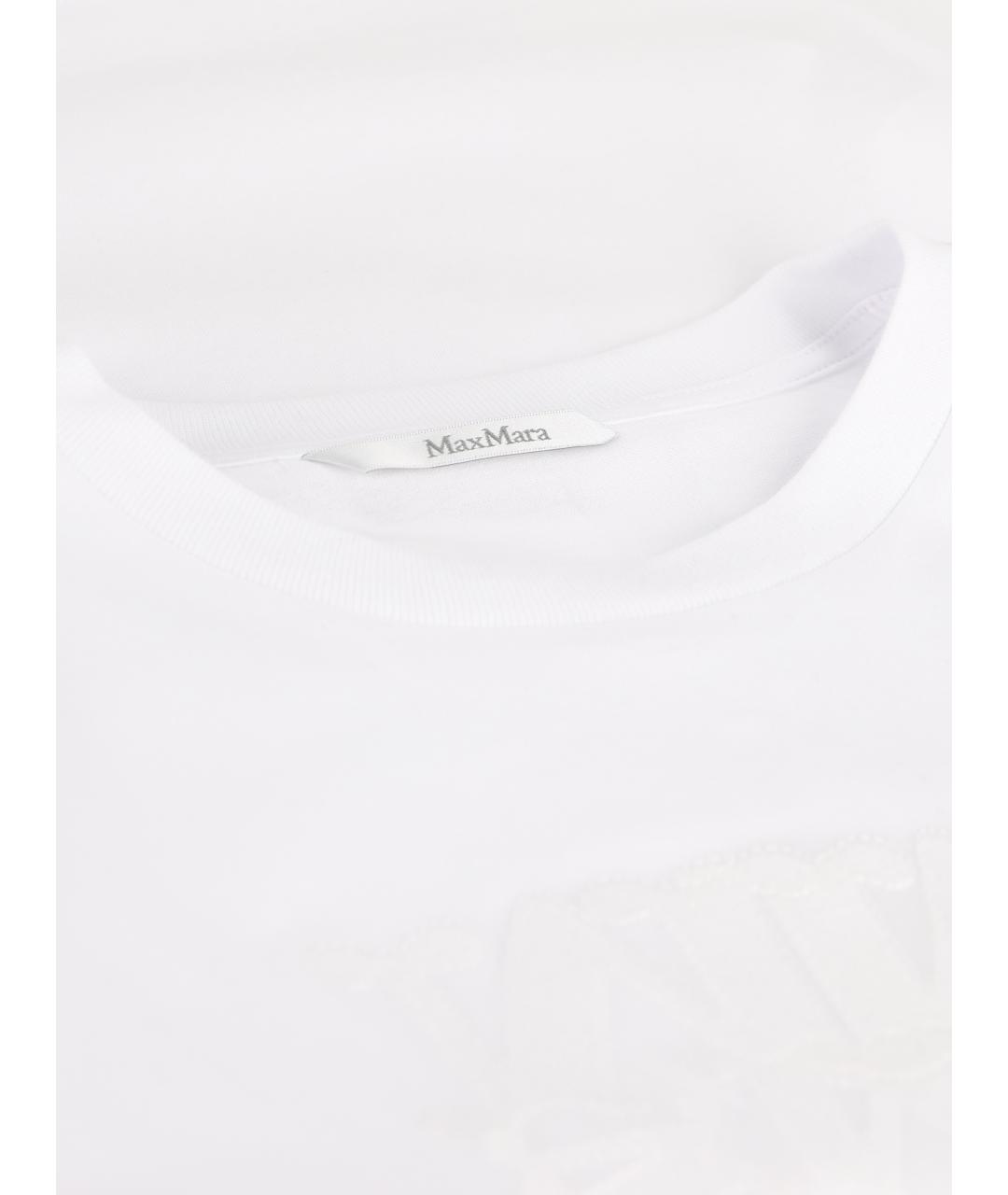 MAX MARA Белая хлопковая футболка, фото 3