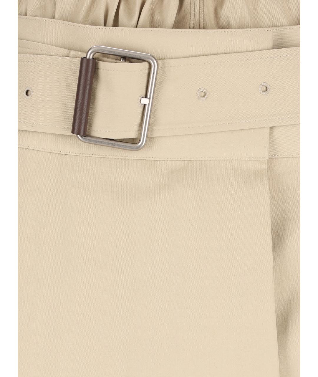 LOEWE Бежевая хлопковая юбка миди, фото 3
