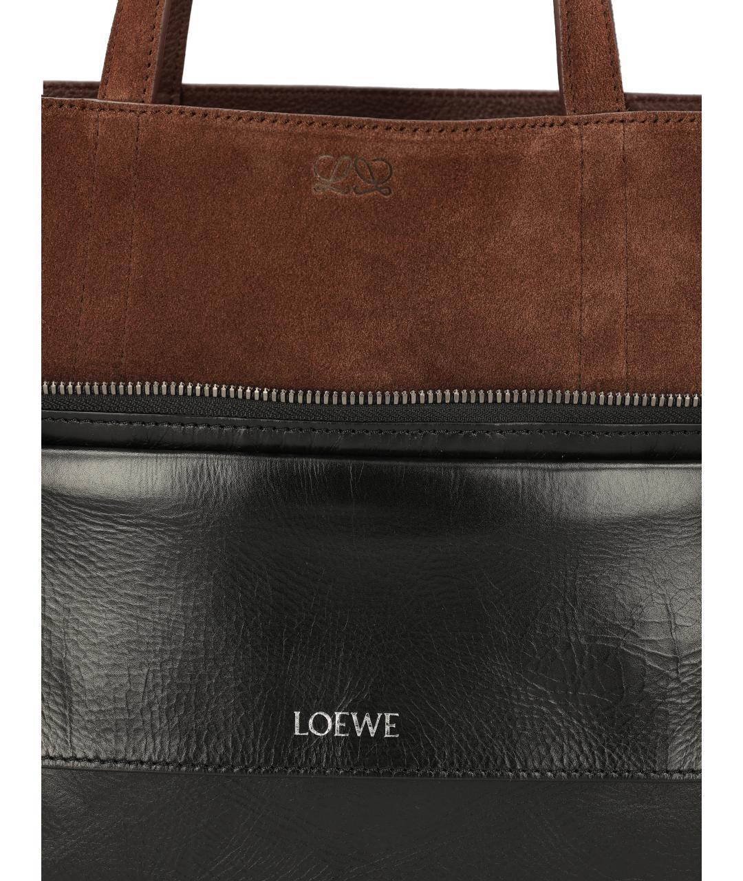 LOEWE Черная кожаная сумка тоут, фото 4