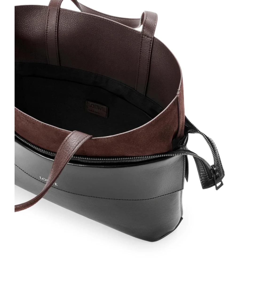 LOEWE Черная кожаная сумка тоут, фото 5