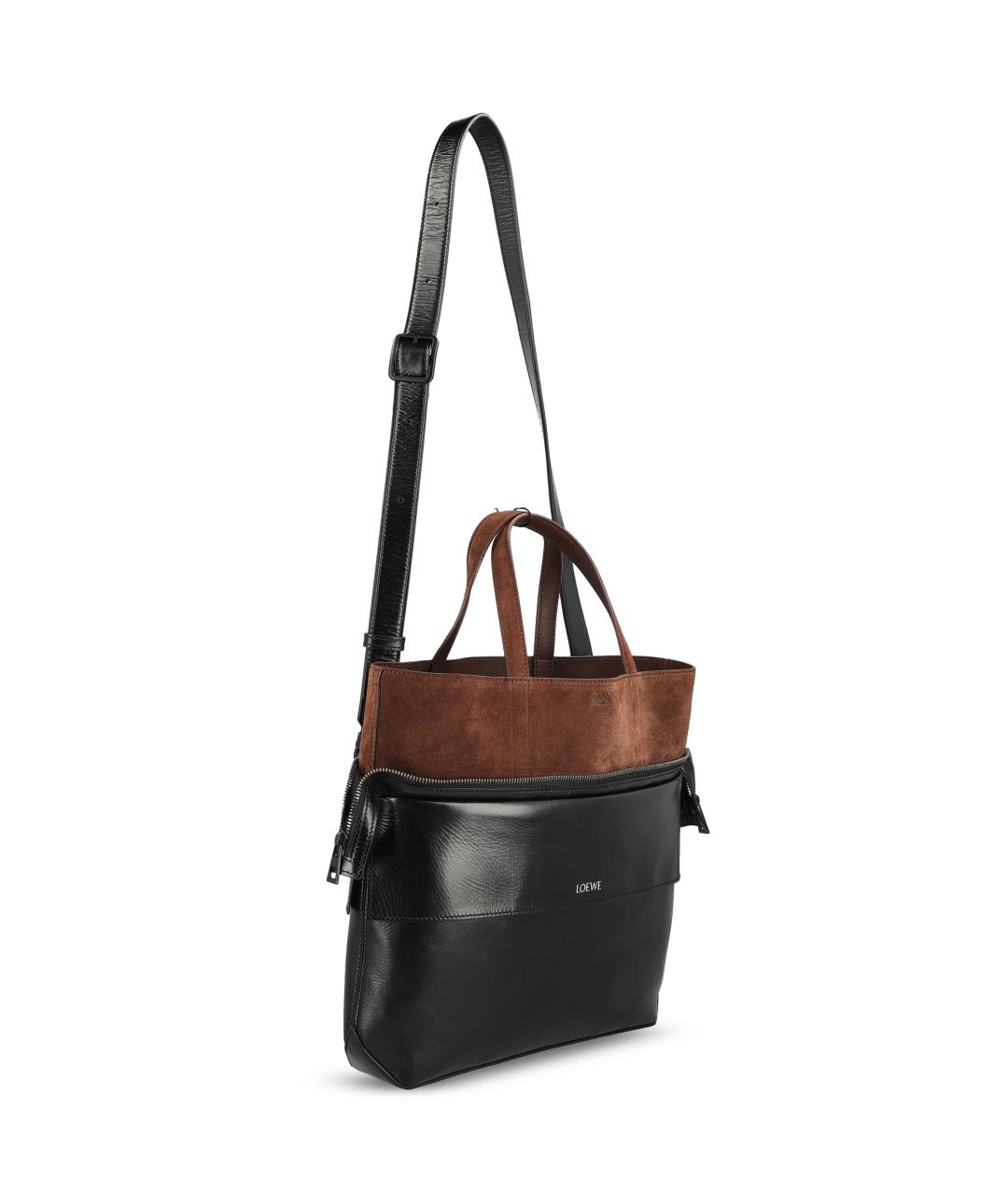 LOEWE Черная кожаная сумка тоут, фото 3