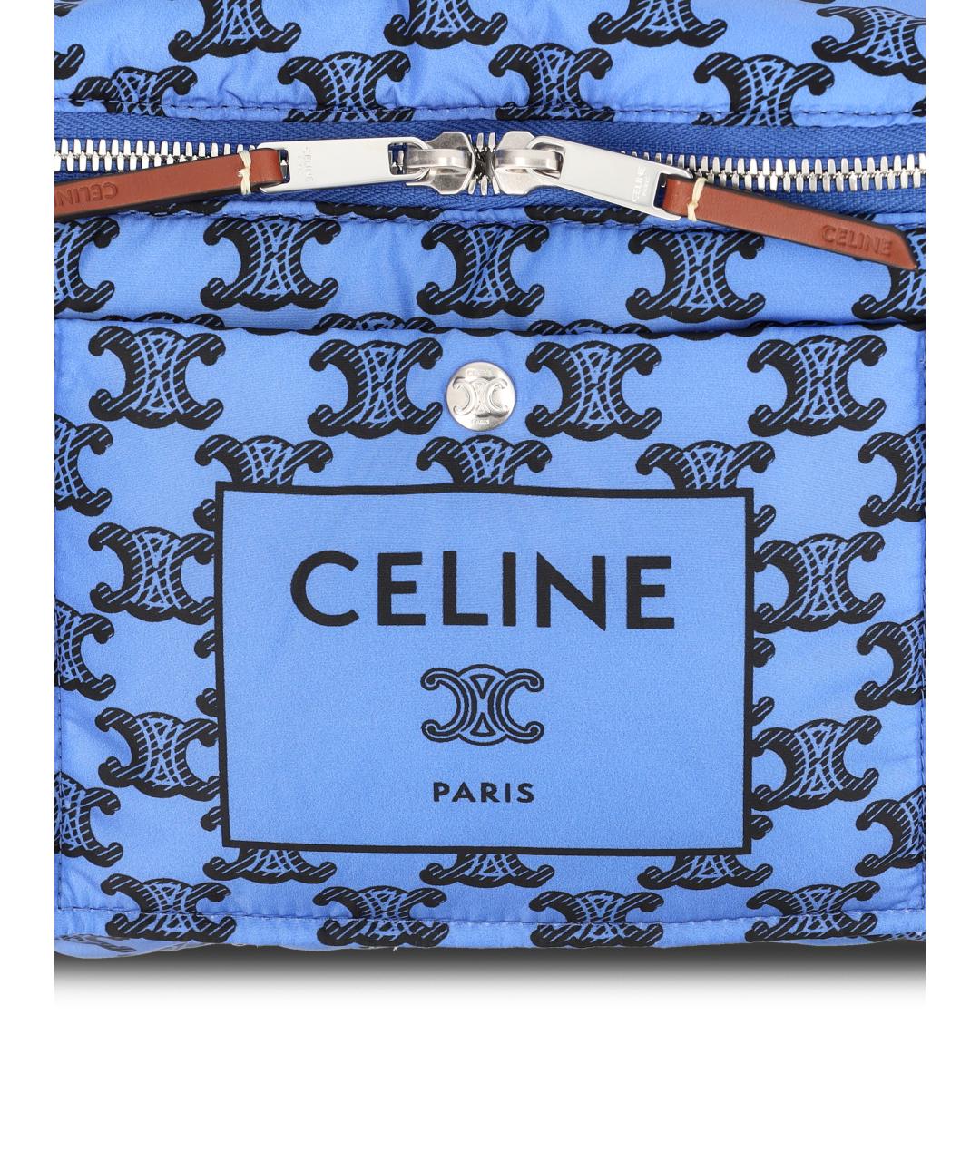 CELINE Синяя тканевая поясная сумка, фото 4