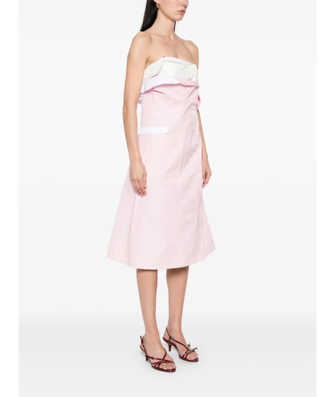 MIU MIU Розовое хлопковое повседневное платье, фото 5