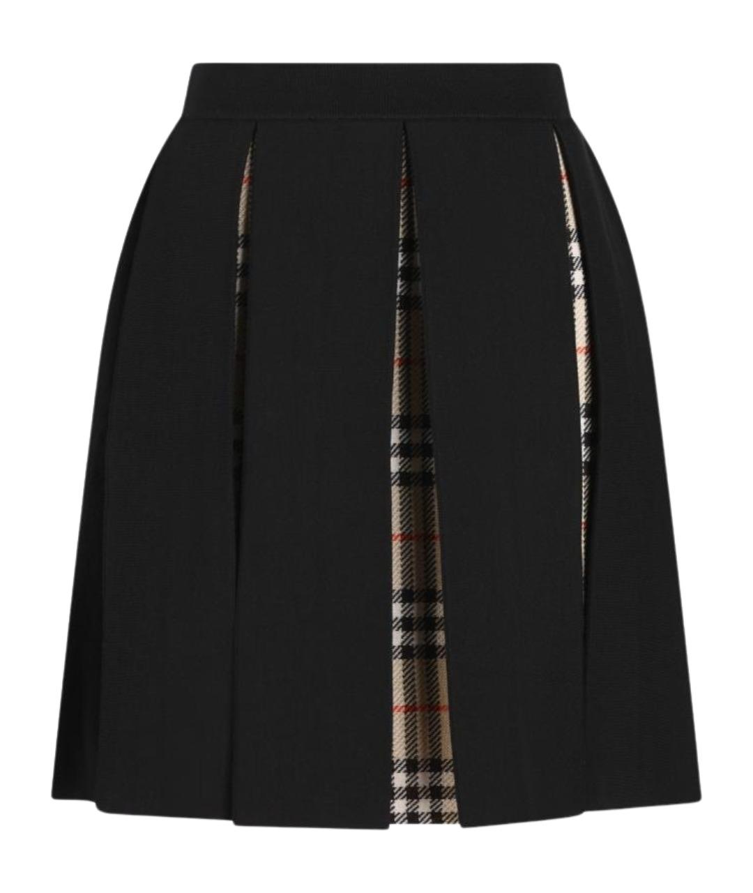 BURBERRY Черная шерстяная юбка, фото 1