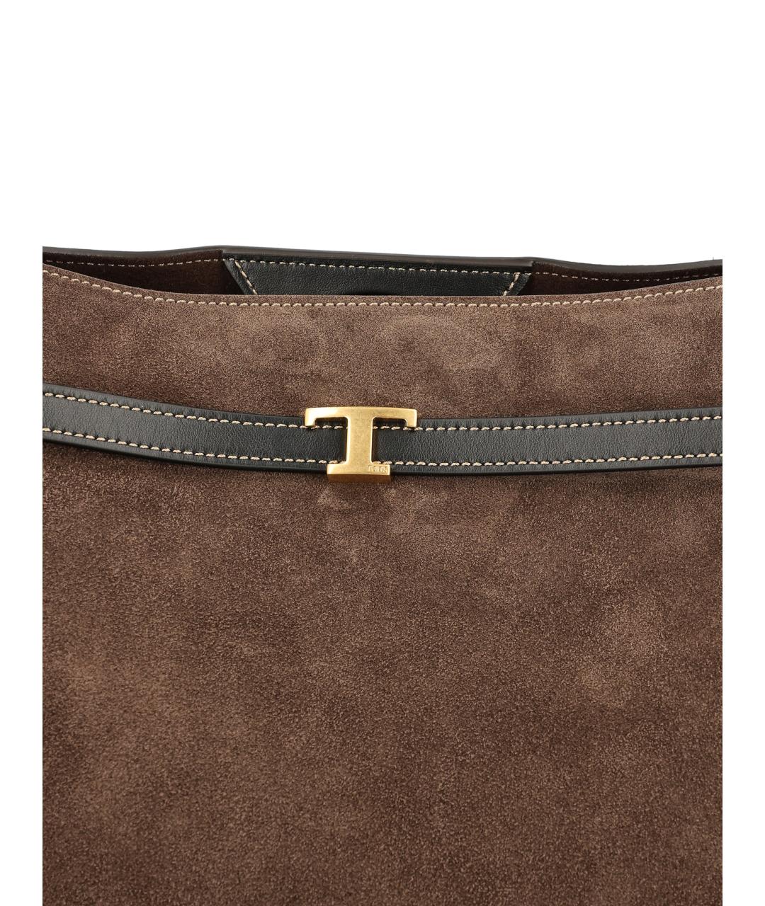 TOD'S Коричневая замшевая сумка тоут, фото 4