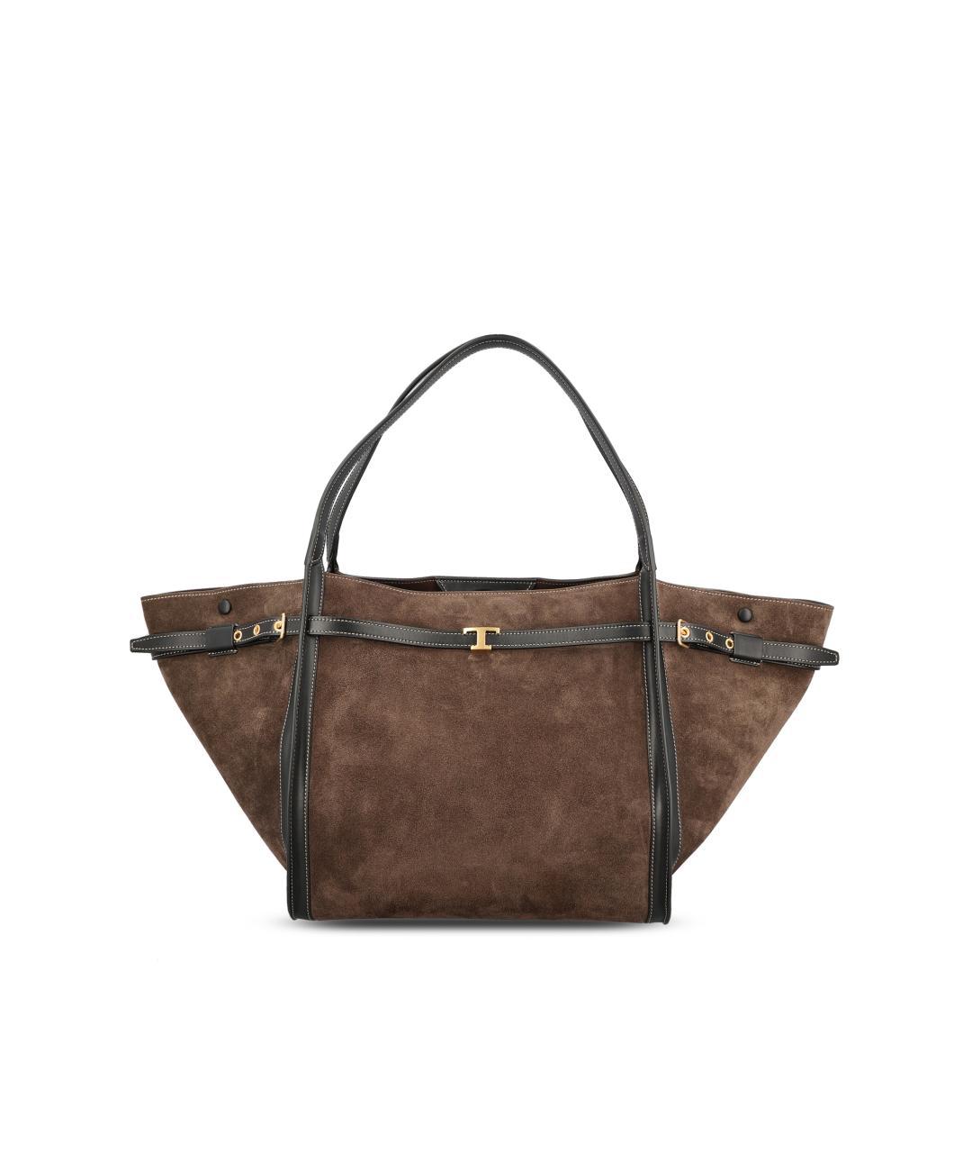 TOD'S Коричневая замшевая сумка тоут, фото 5