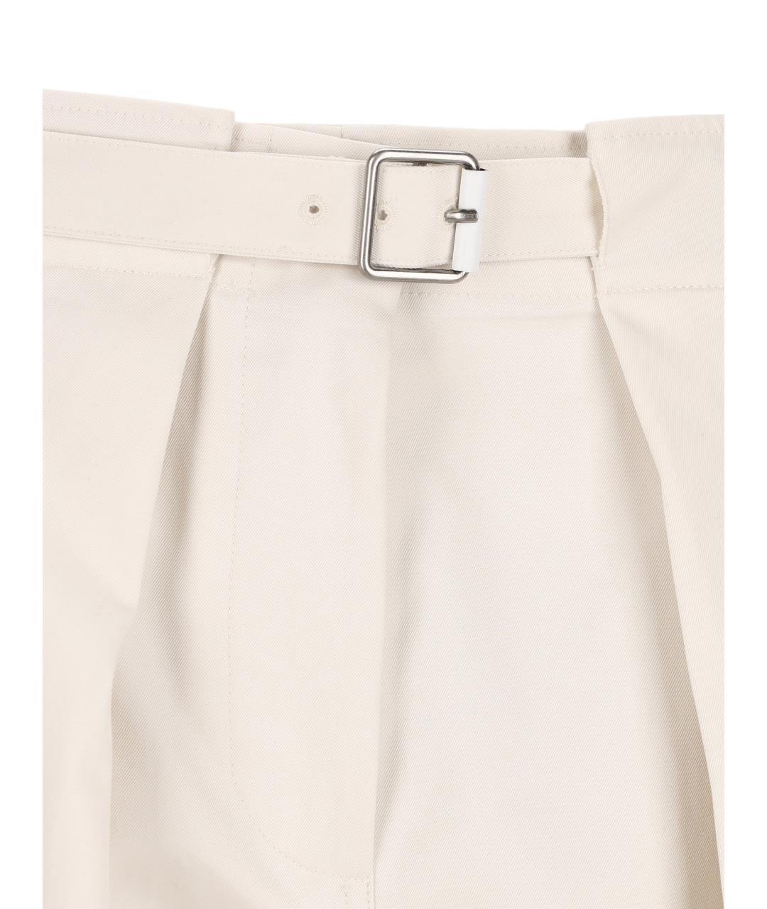 LOEWE Белые хлопковые брюки широкие, фото 4