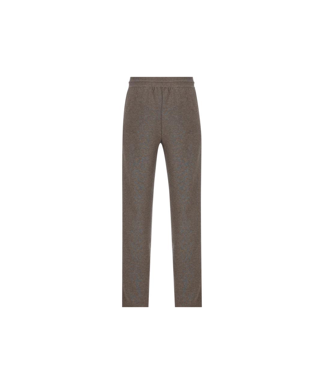 LORO PIANA Коричневые кашемировые повседневные брюки, фото 2
