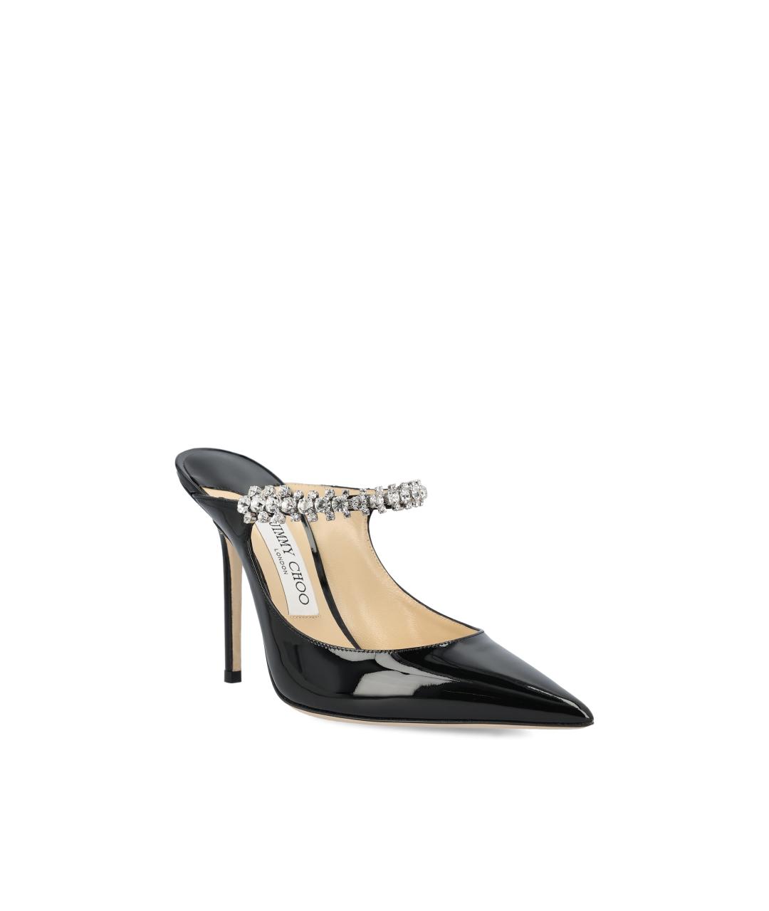 JIMMY CHOO Черные мюли из лакированной кожи, фото 2
