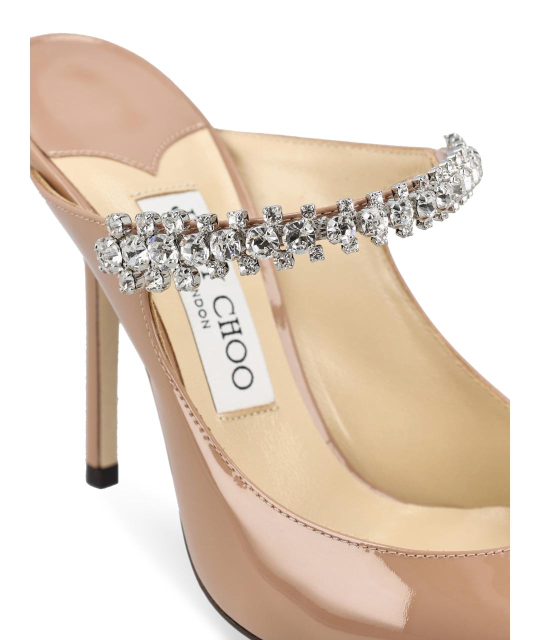 JIMMY CHOO Розовые мюли из лакированной кожи, фото 4