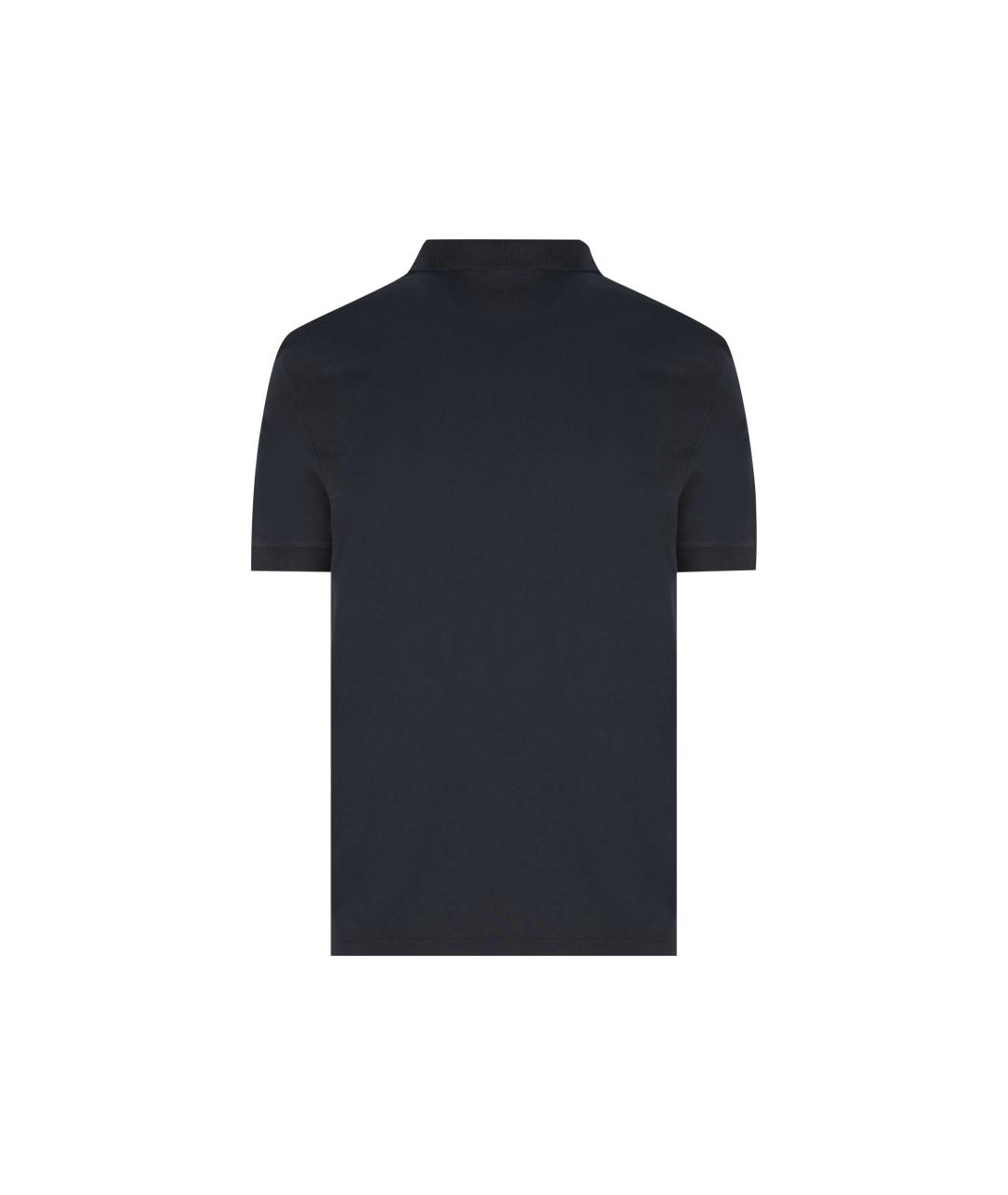 STONE ISLAND Темно-синее хлопковое поло с коротким рукавом, фото 2