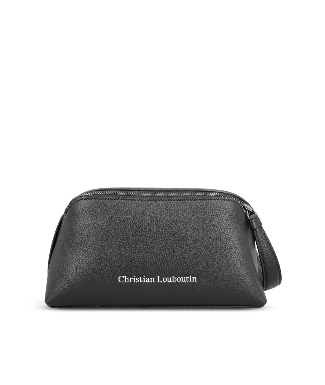 CHRISTIAN LOUBOUTIN Черная кожаная барсетка, фото 5