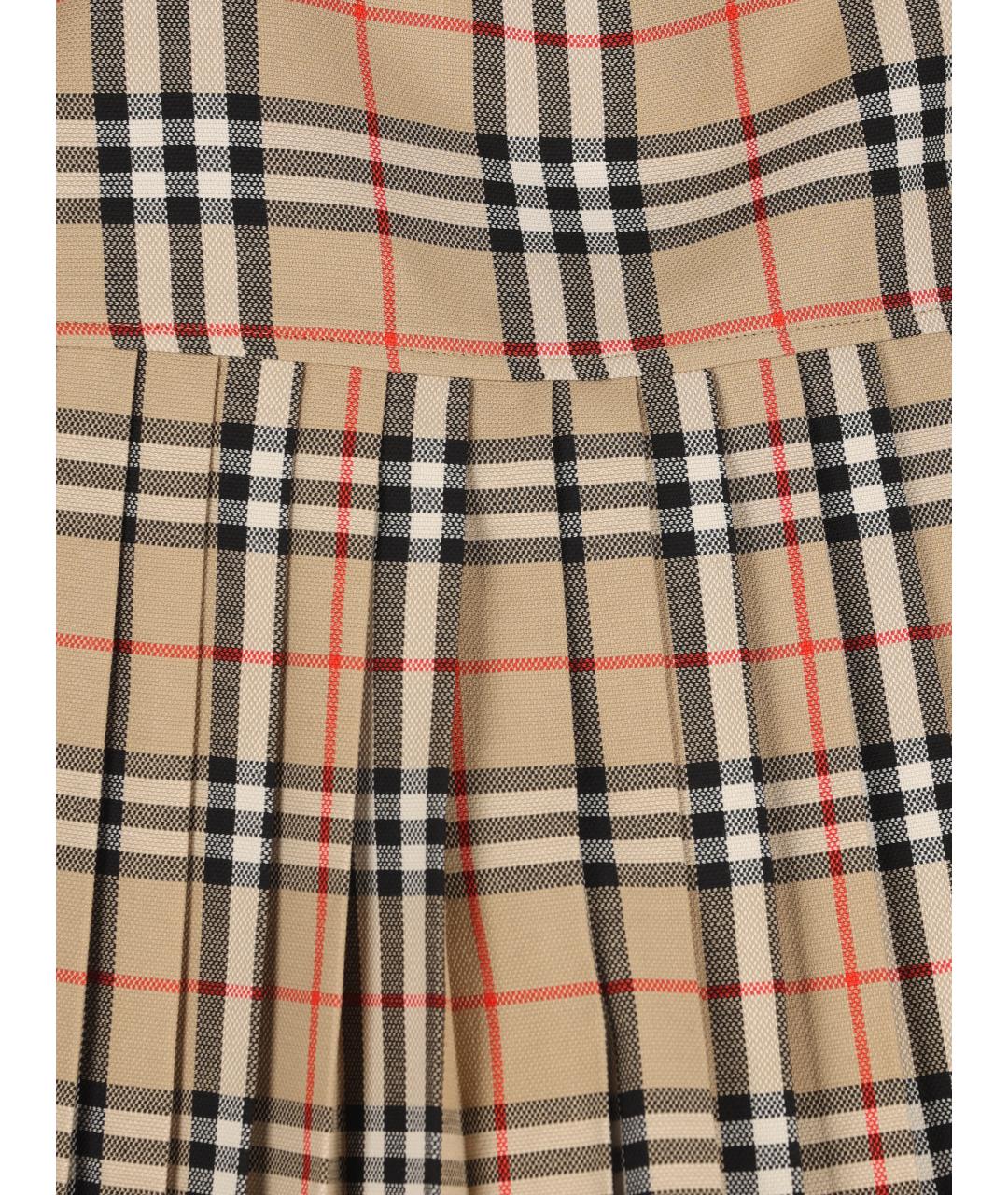 BURBERRY Бежевая шерстяная юбка мини, фото 4