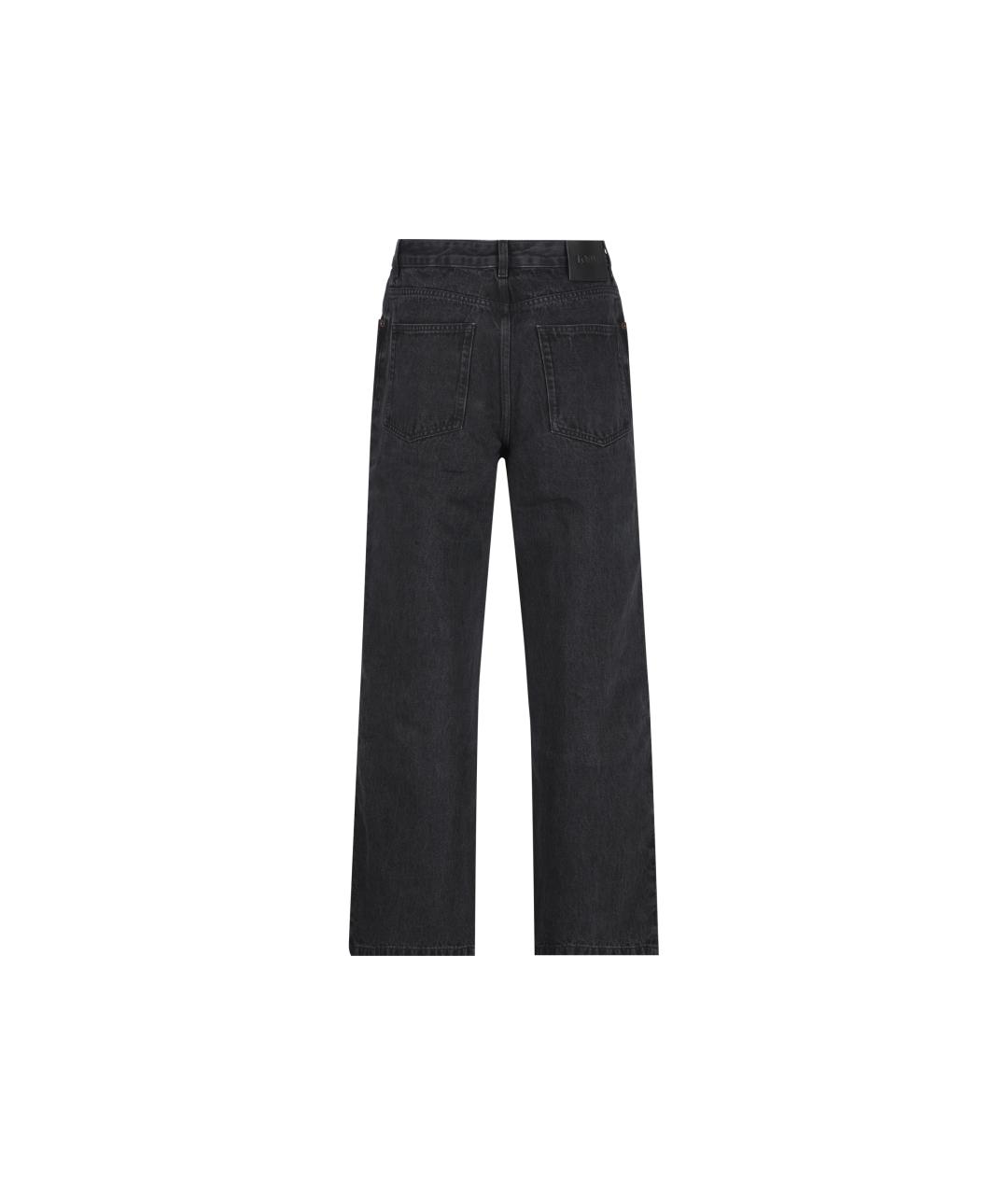 LOEWE Черные хлопко-полиэстеровые прямые джинсы, фото 2
