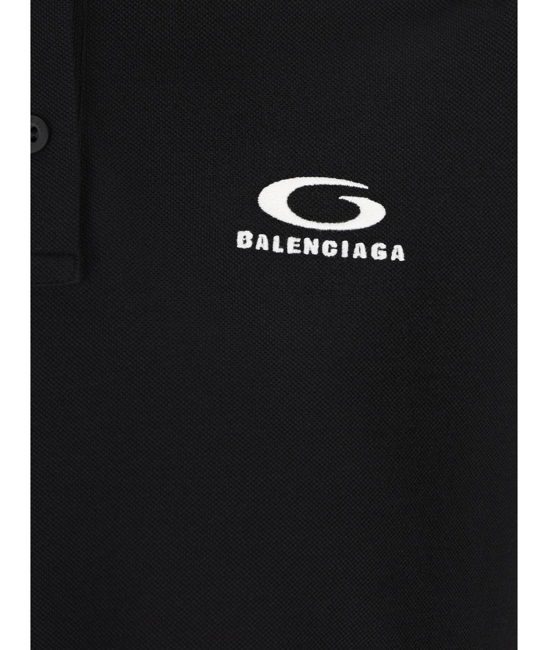 BALENCIAGA Черная хлопковая футболка, фото 4
