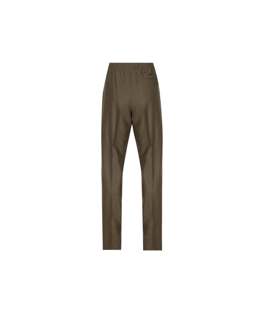 LORO PIANA Коричневые шерстяные повседневные брюки, фото 2