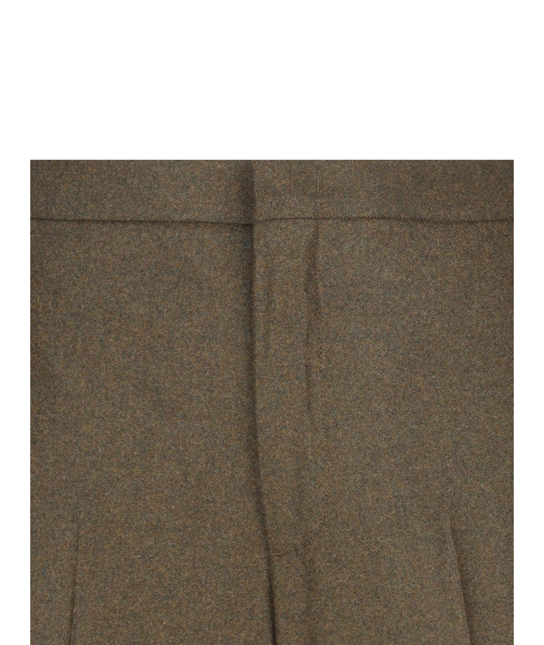 LORO PIANA Коричневые шерстяные повседневные брюки, фото 3