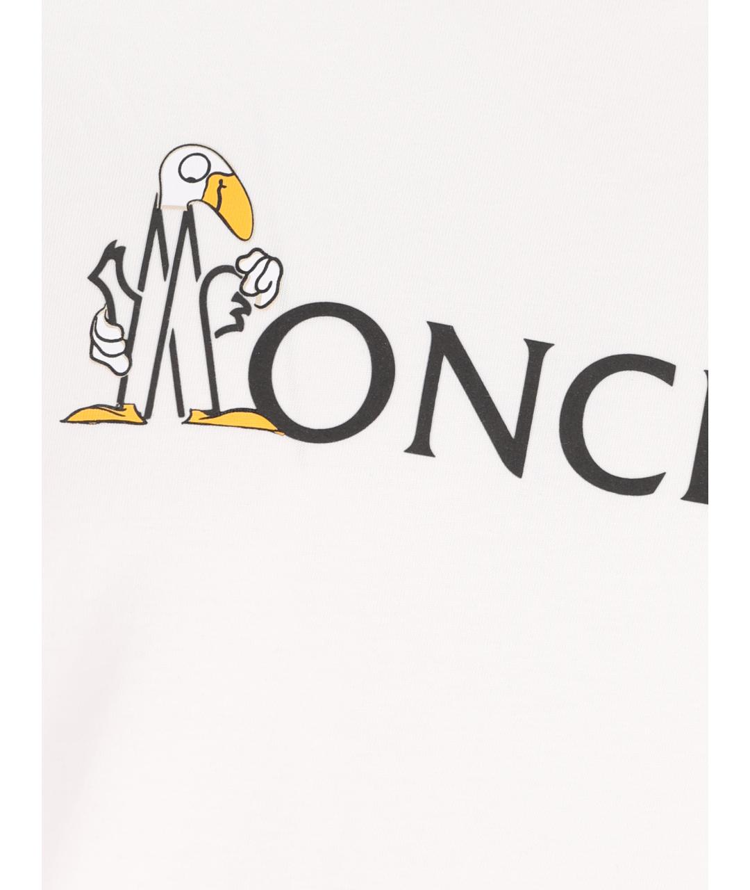 MONCLER Белая хлопковая футболка, фото 4
