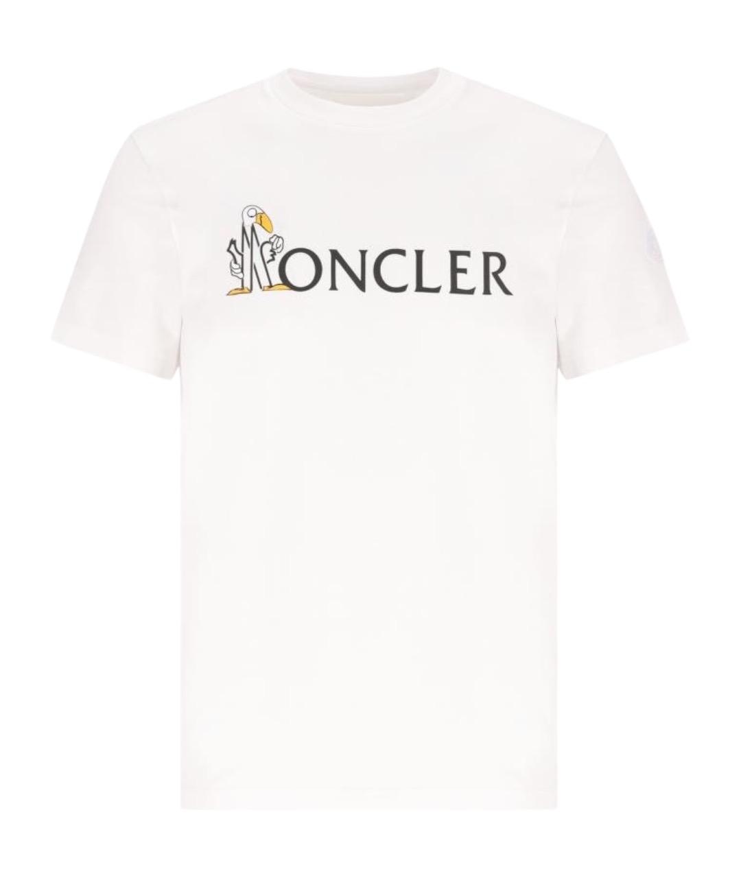 MONCLER Белая хлопковая футболка, фото 1