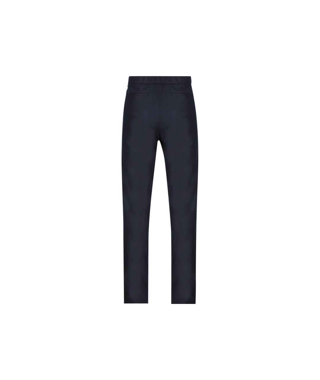 LORO PIANA Темно-синие шерстяные классические брюки, фото 2
