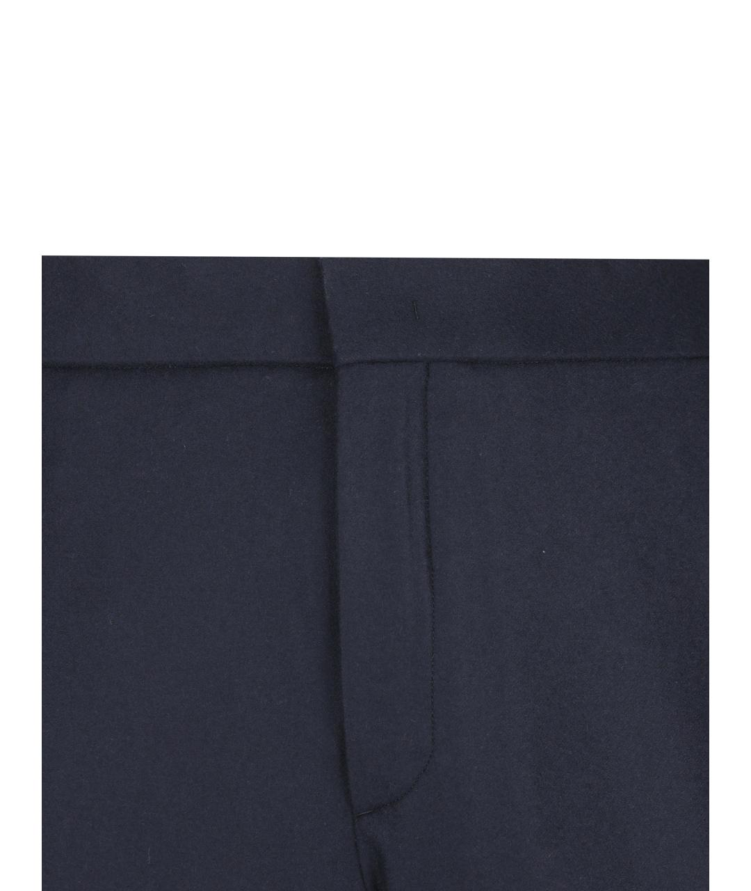LORO PIANA Темно-синие шерстяные классические брюки, фото 3