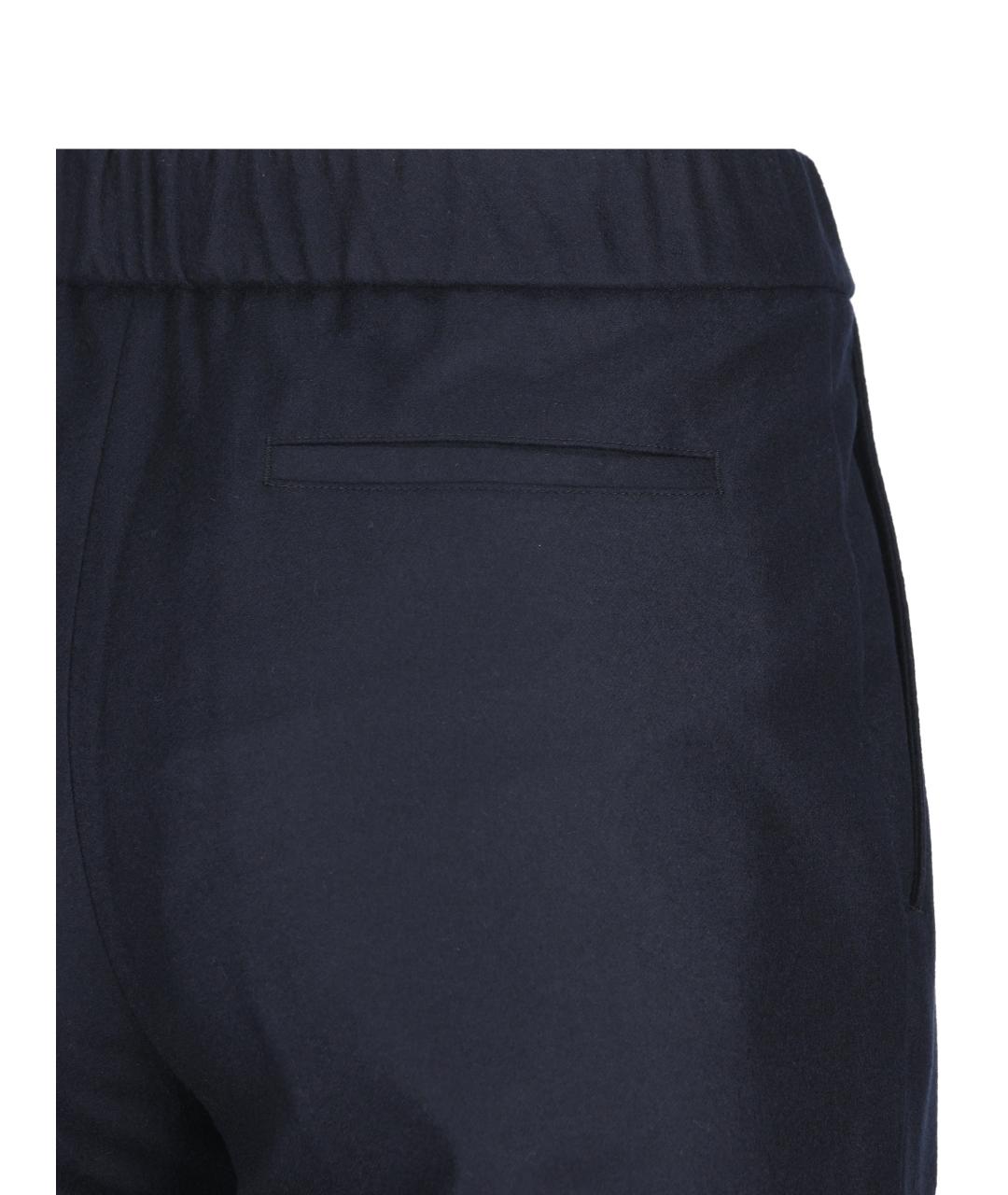 LORO PIANA Темно-синие шерстяные классические брюки, фото 4