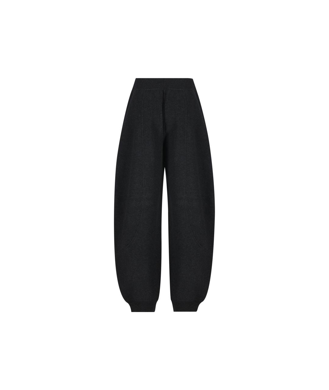 MAX MARA Черные шерстяные прямые брюки, фото 2