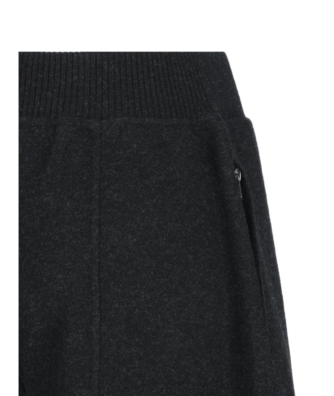 MAX MARA Черные шерстяные прямые брюки, фото 4