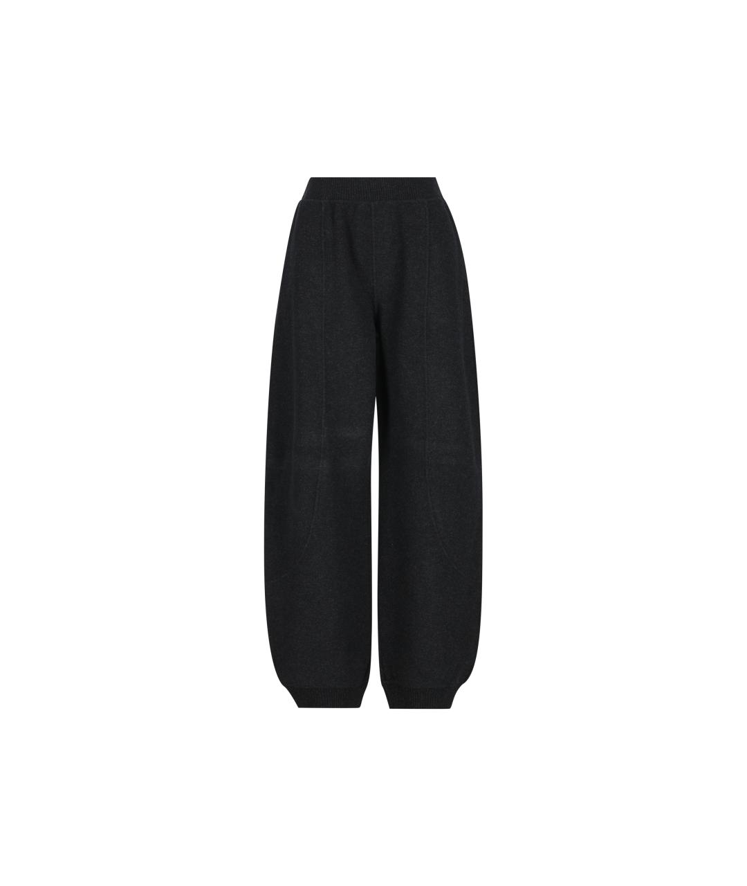 MAX MARA Черные шерстяные прямые брюки, фото 5