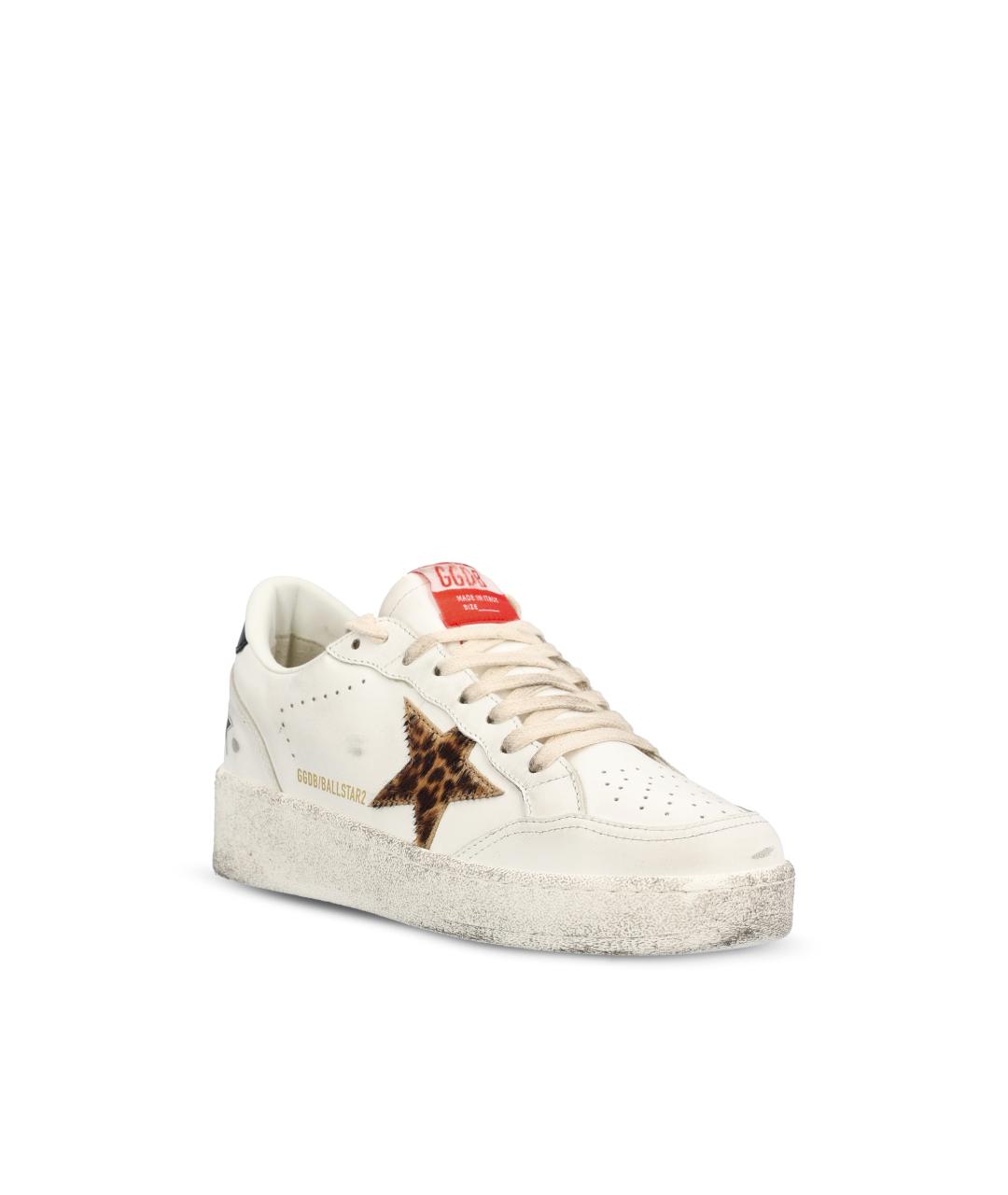 GOLDEN GOOSE Белые кожаные кеды, фото 2