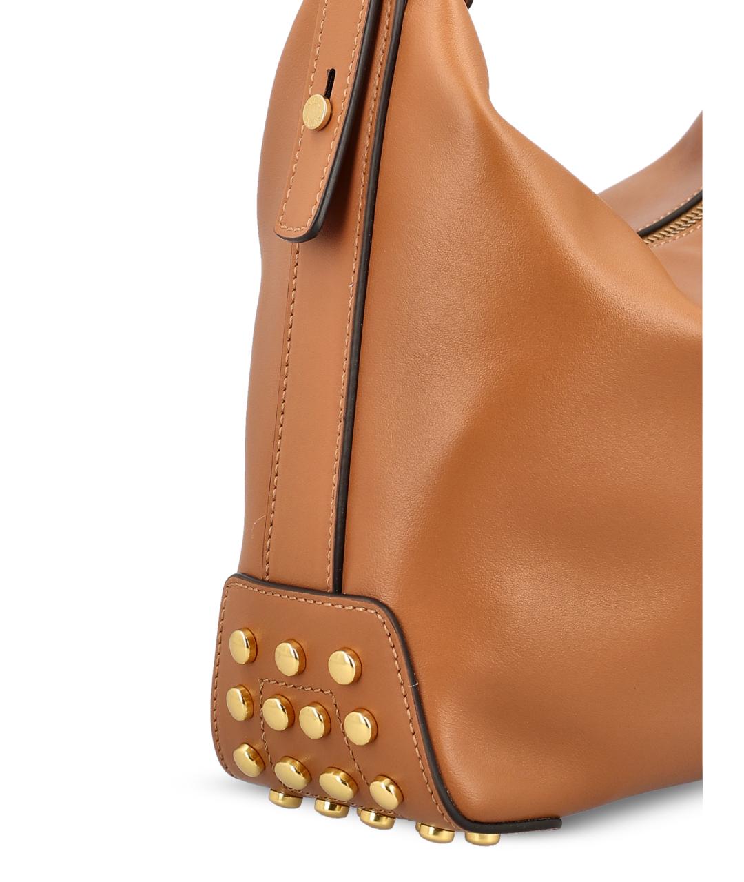 TOD'S Бежевая кожаная сумка через плечо, фото 4