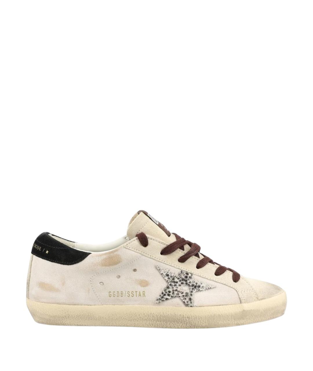 GOLDEN GOOSE Бежевые кожаные кеды, фото 1