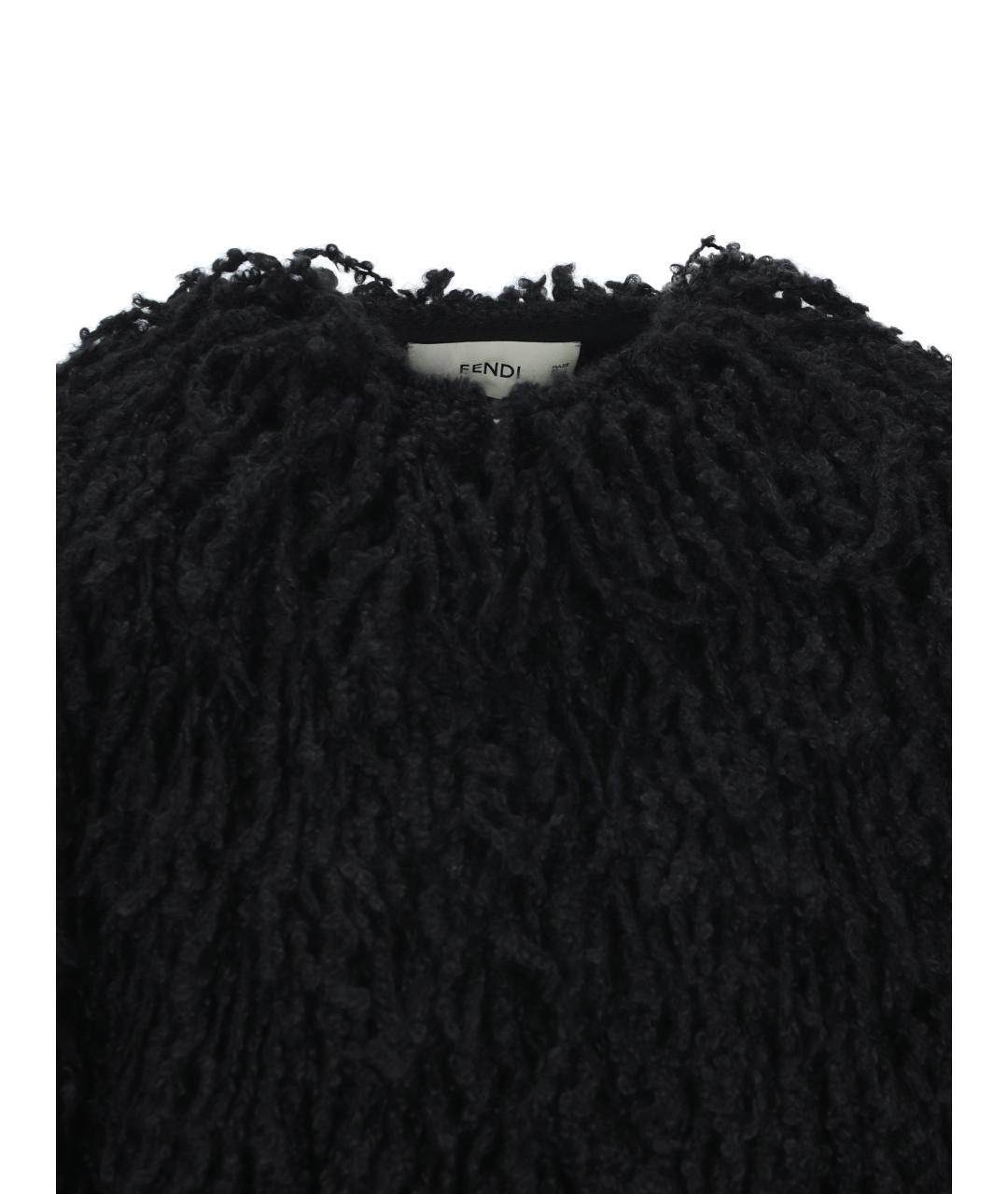 FENDI Черная шерстяная шуба, фото 3