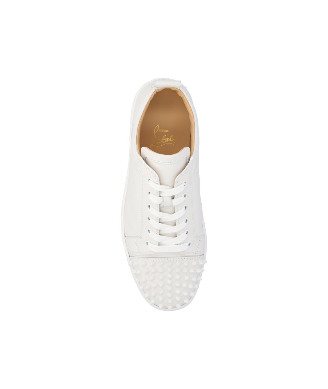 CHRISTIAN LOUBOUTIN Белые кожаные низкие кроссовки / кеды, фото 4