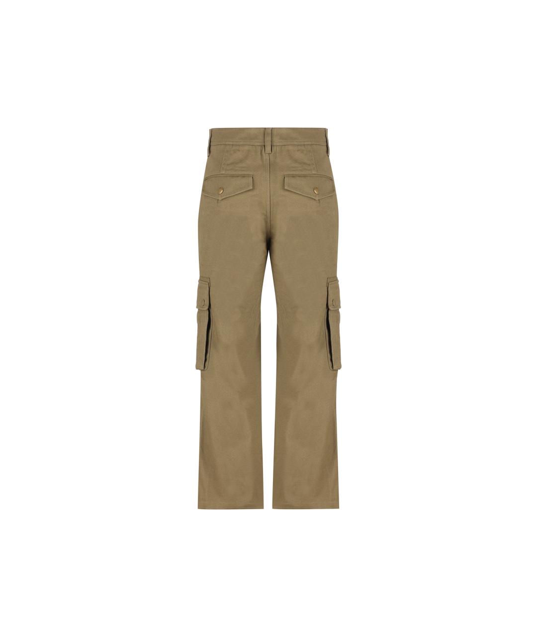 ISABEL MARANT Зеленые хлопковые прямые брюки, фото 2