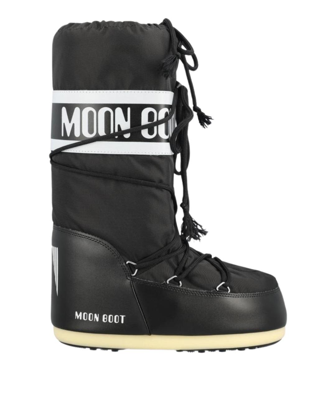 MOON BOOT Черные синтетические сапоги, фото 1