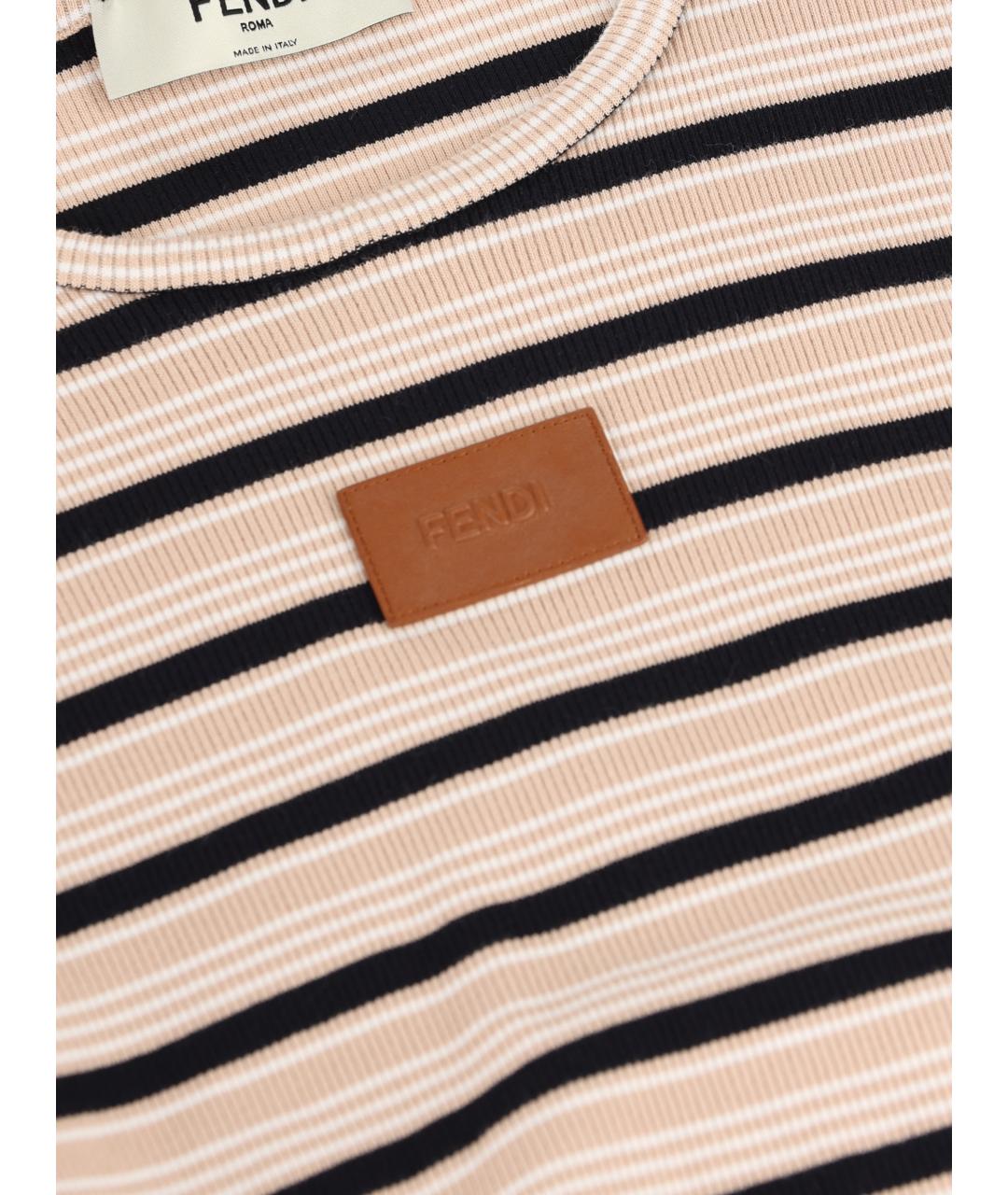 FENDI Мульти хлопко-эластановая футболка, фото 3