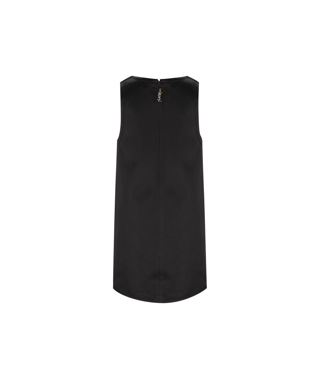 SAINT LAURENT Черное вискозное повседневное платье, фото 2
