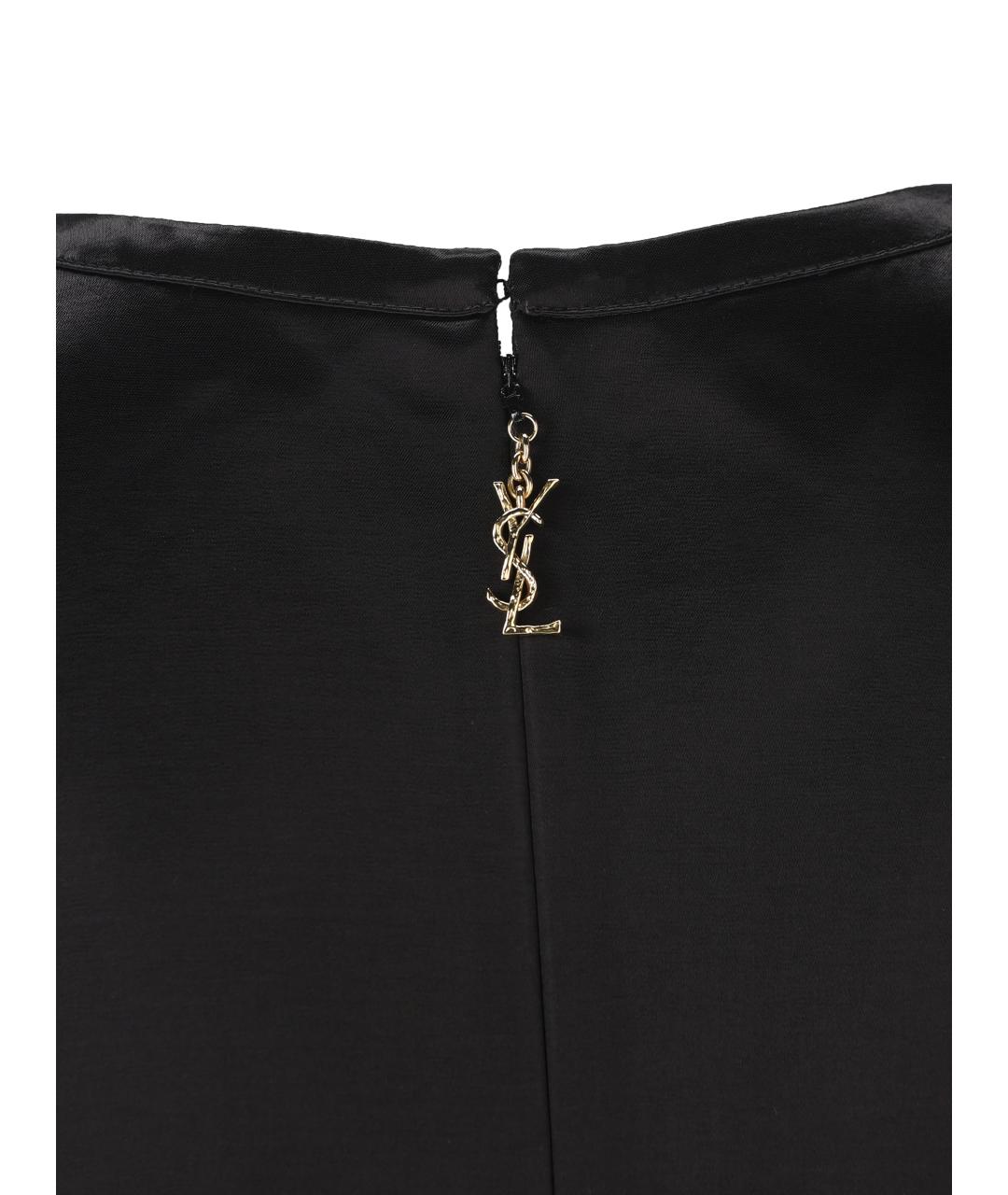 SAINT LAURENT Черное вискозное повседневное платье, фото 3