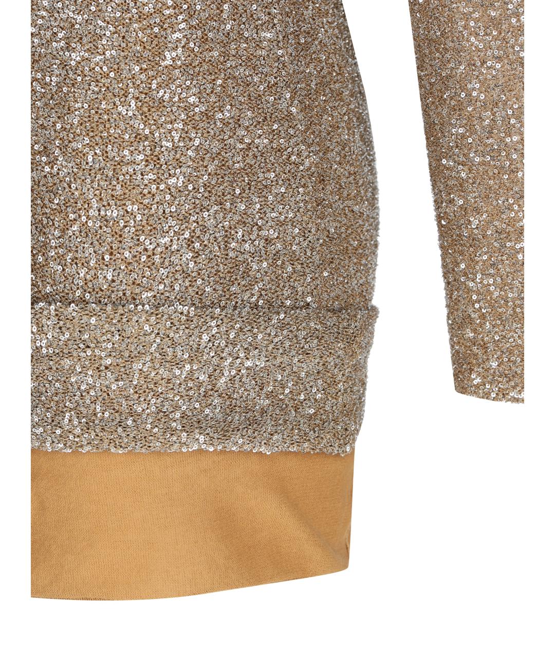 SAINT LAURENT Золотое полиамидовое коктейльное платье, фото 4
