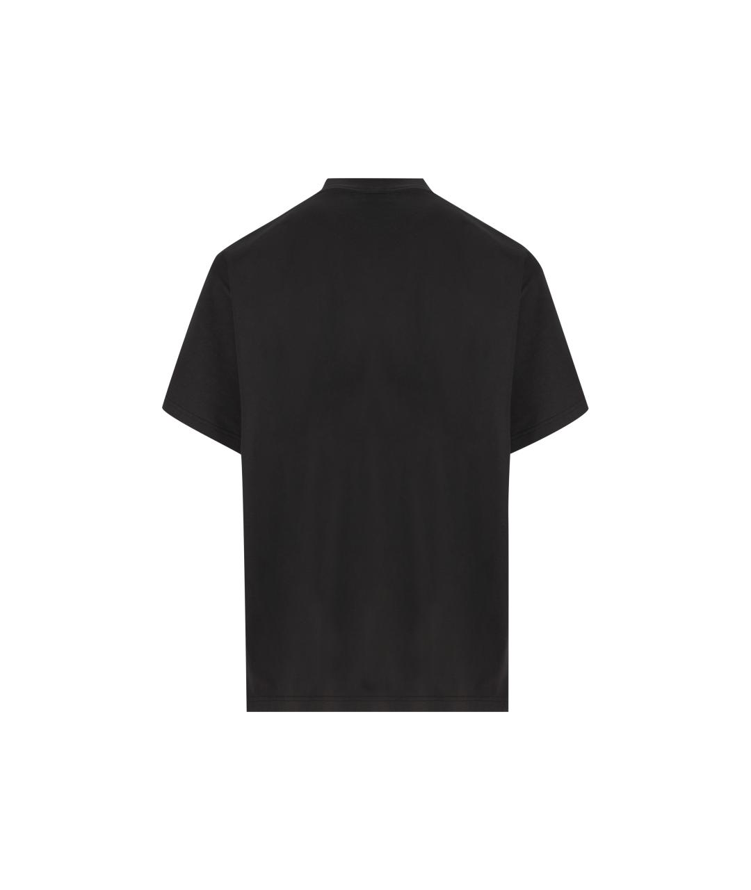 BALENCIAGA Черная хлопковая футболка, фото 2