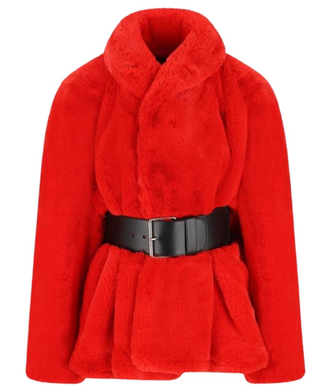 BALENCIAGA Красная полиэстеровая шуба, фото 1