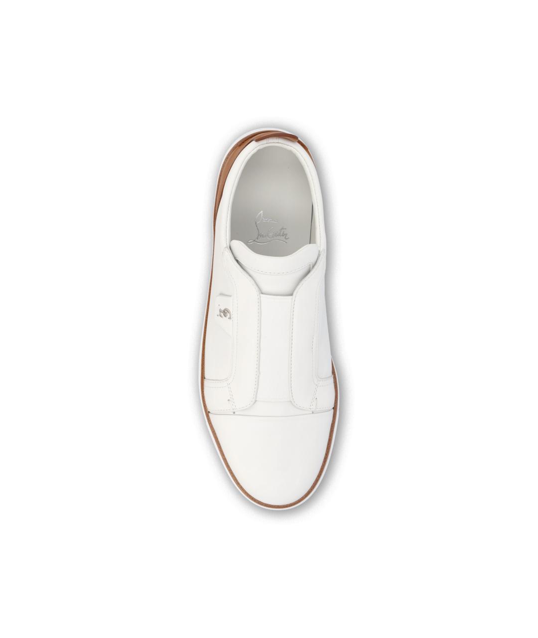 CHRISTIAN LOUBOUTIN Белые кожаные низкие кроссовки / кеды, фото 4