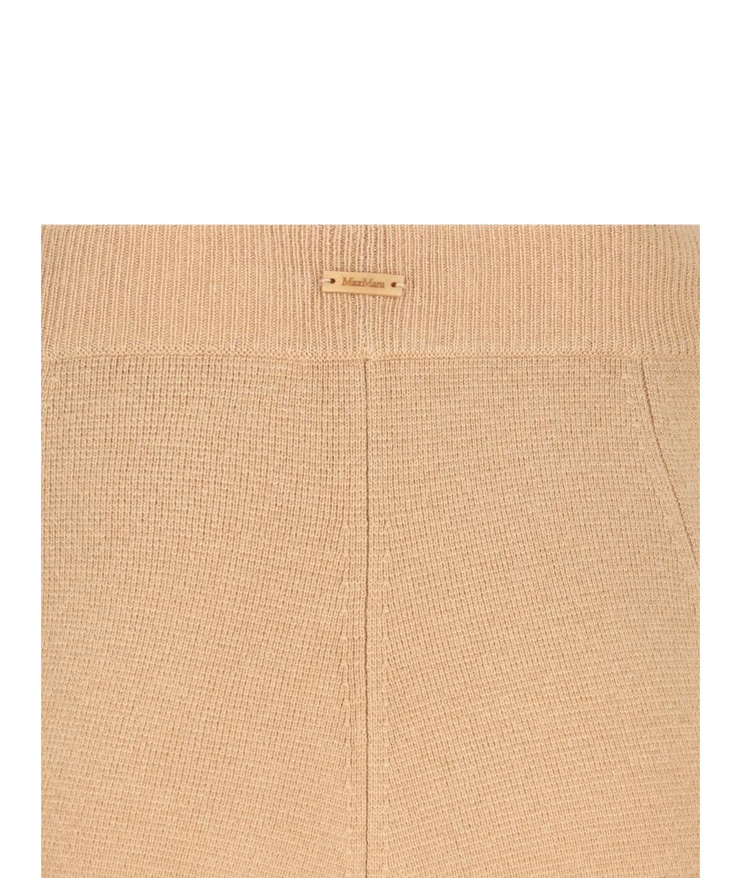 MAX MARA Бежевые шерстяные брюки широкие, фото 4