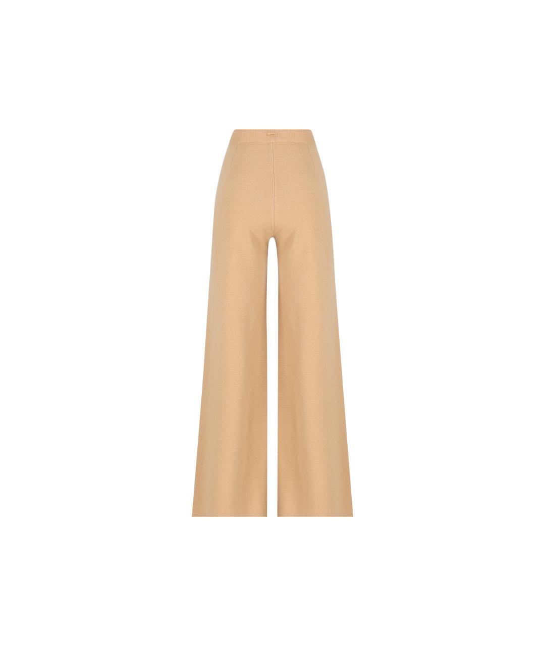 MAX MARA Бежевые шерстяные брюки широкие, фото 2